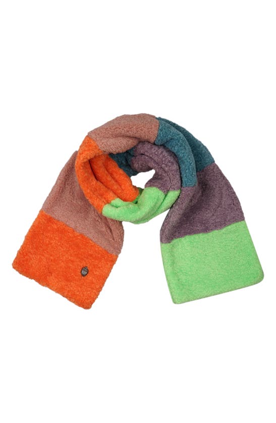 Kg Kurt Geiger Patchwork Faux Shearling Pull Through Scarf In Multi