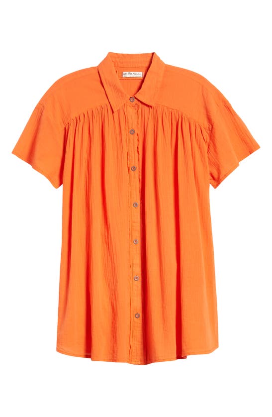 Shop Free People Float Away Button-up Shirt In Zesty