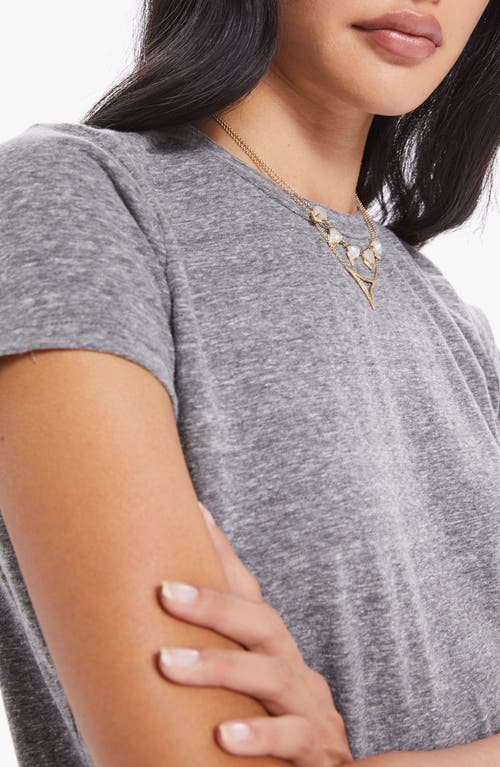 Mother The Lil Goodie Goodie Cotton Crewneck Tee In Heather Grey