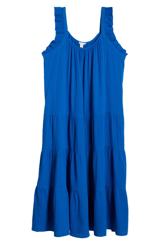 Shop Caslon Ruffle Strap Maxi Dress In Blue Marmara