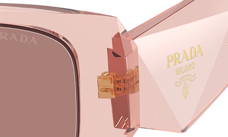 Prada 51mm Rectangular Sunglasses In Lite Brown