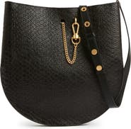 AllSaints Beaumont Snake Embossed Leather Hobo Bag Nordstrom