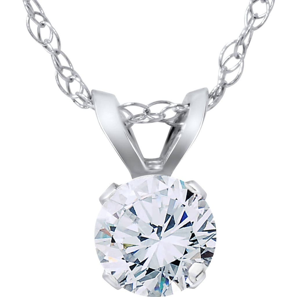 Bliss Diamond Vs 3/8ct Diamond Solitaire Pendant 14k Gold In 14k White Gold
