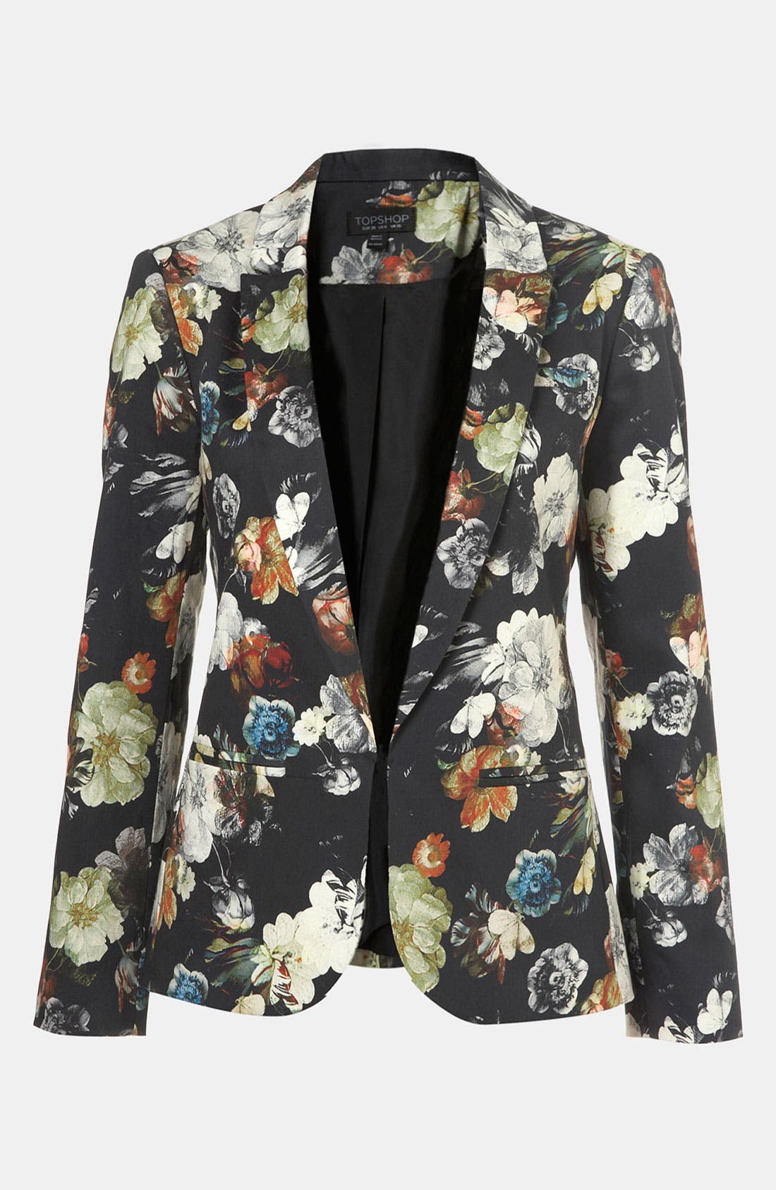 Floral Print Open Front Blazer Nordstrom