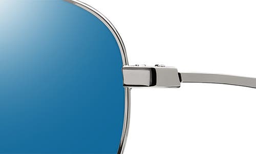 Shop Smith Langley 60mm Chromapop™ Polarized Aviator Sunglasses In Silver/blue Mirror