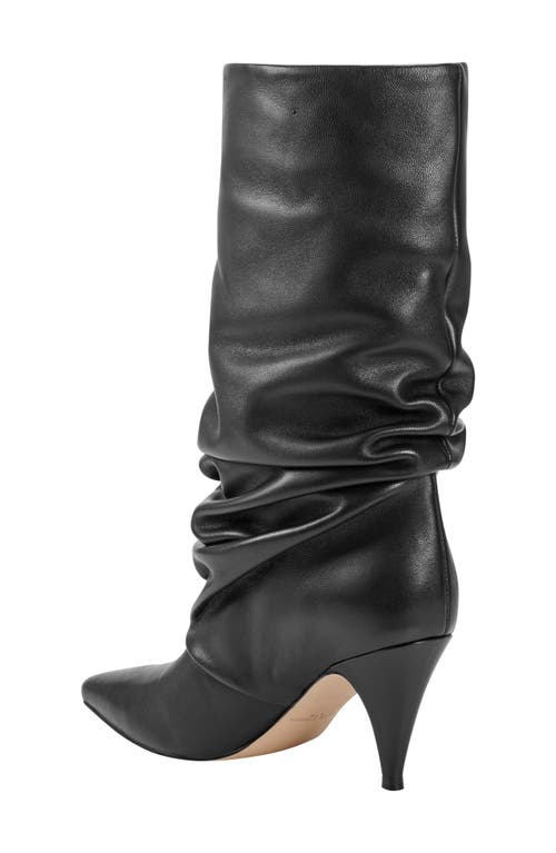 Shop Marc Fisher Ltd Paityn Slouch Pointed Toe Boot In Black Leather