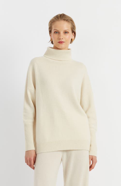 Shop Chinti & Parker Pure Cashmere Roll Neck Sweater In Cream