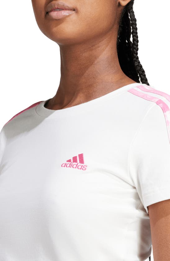 Shop Adidas Originals Baby Crop T-shirt In Off White