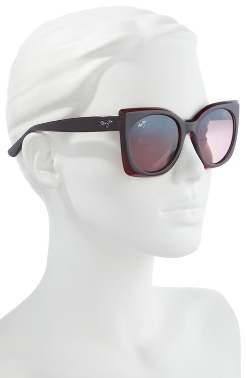 Maui Jim Pakalana 53mm Polarized Plus2® Cat Eye Sunglasses In Black Cherry/raspberry