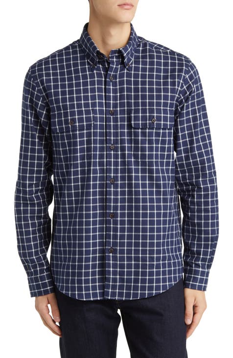 Tattersall Cotton & Cashmere Button-Down Shirt