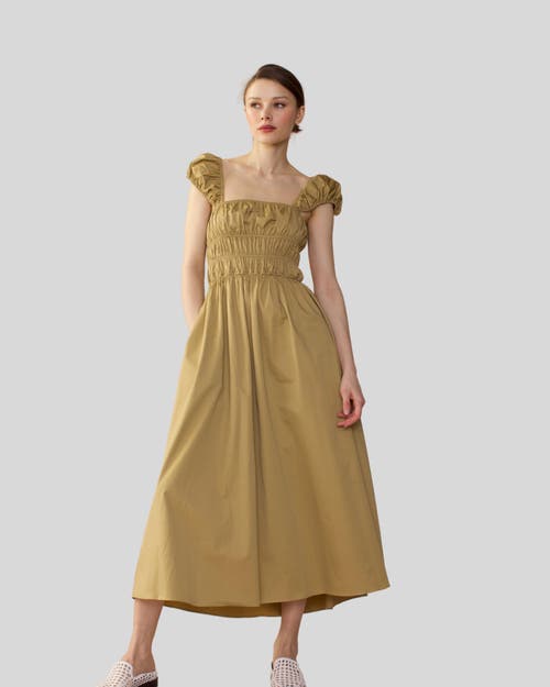 Cynthia Rowley Midi Length Cotton Dress In Camel