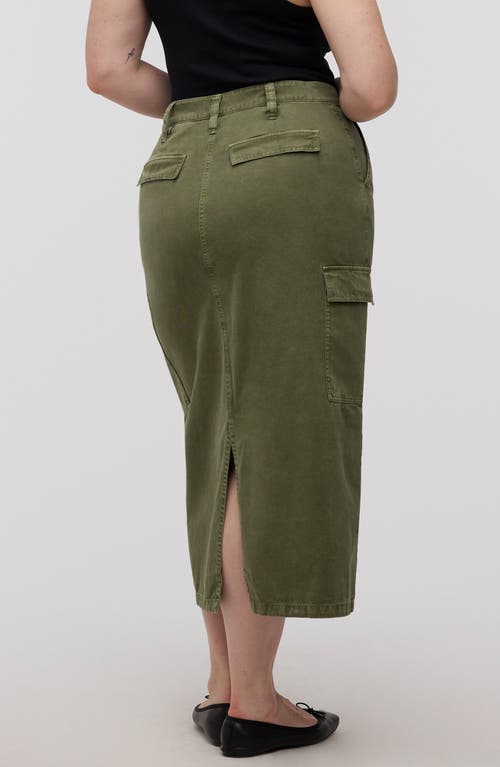 Shop Madewell Cargo Midi Skirt In Desert Olive