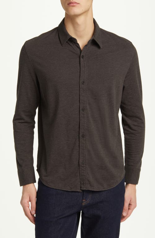 Sea Wash Button-Up Shirt in Black