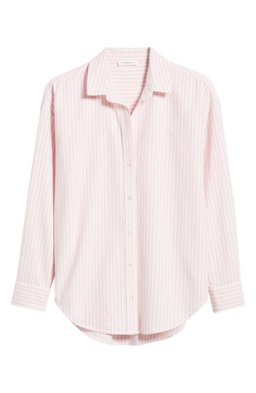 Shop Beachlunchlounge Stripe Oversize Shirt In Rose Shadow