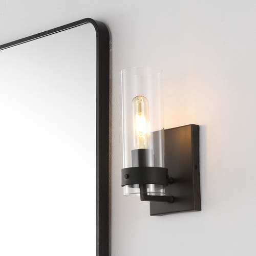 Jonathan Y Harper 4in Set Of 2 1-light Modern Farmhouse Iron/glass Led Sconce In Oil Rubbed Bronze