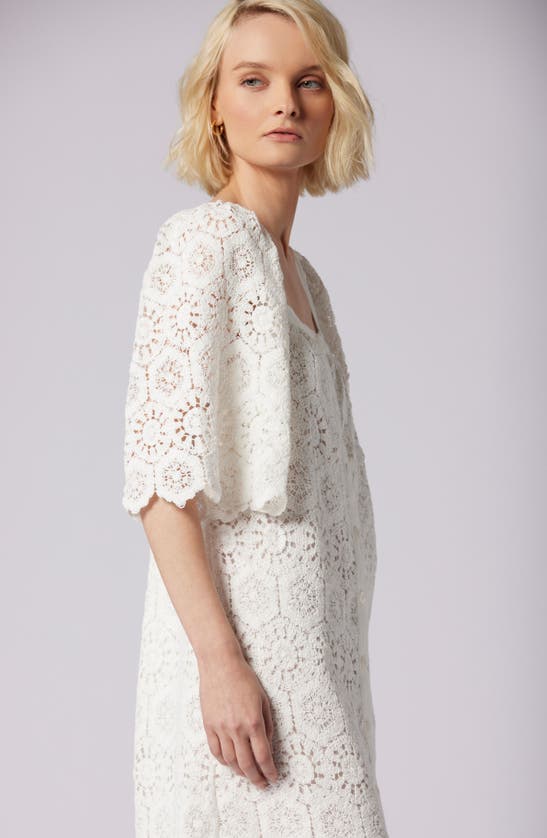 Shop Joie Leona Crochet Dress In Porcelain
