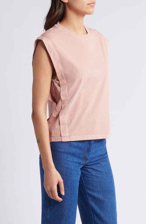 Shop Sessun Sessùn Orlando Pleat Shoulder Sleeveless T-shirt In Rose Darles