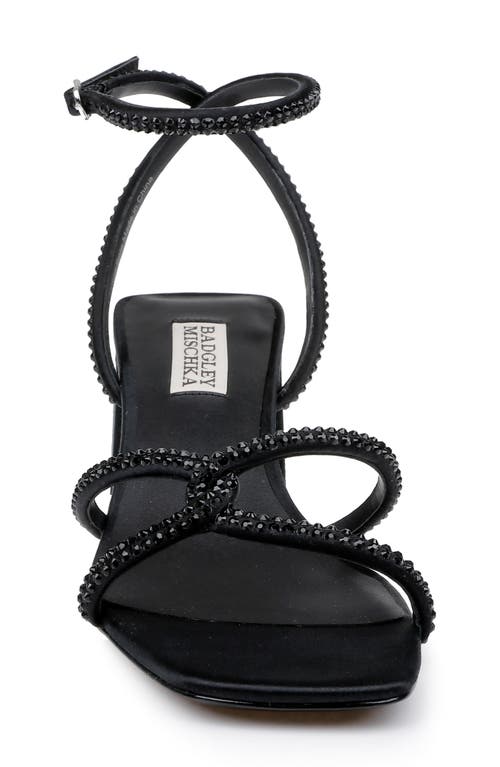 Shop Badgley Mischka Collection Brisa Ankle Strap Sandal In Black Satin