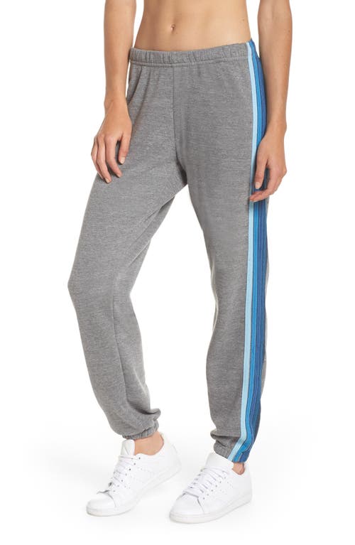 Shop Aviator Nation Stripe Sweatpants In Heather Grey/blue Stripes