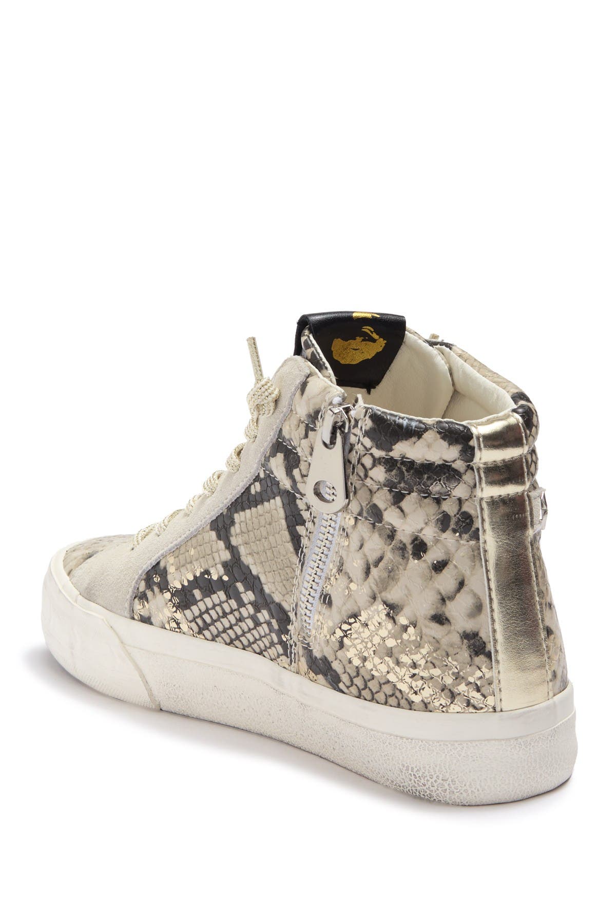 steve madden qualify gold snake embossed high top sneaker