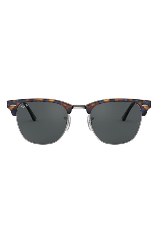 Ray Ban Clubmaster 51mm Square Sunglasses In Blue Havana