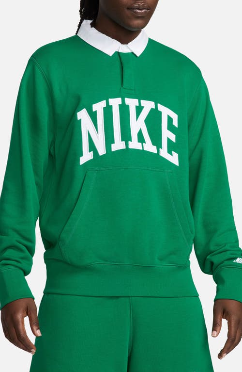 Shop Nike Club Rugby Logo Graphic Sweatshirt In Malachite/white