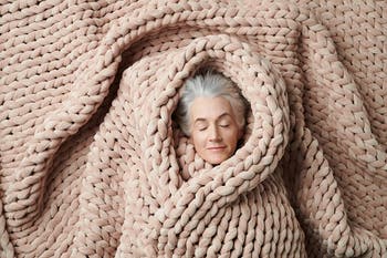 Velvet knit weighted online blanket