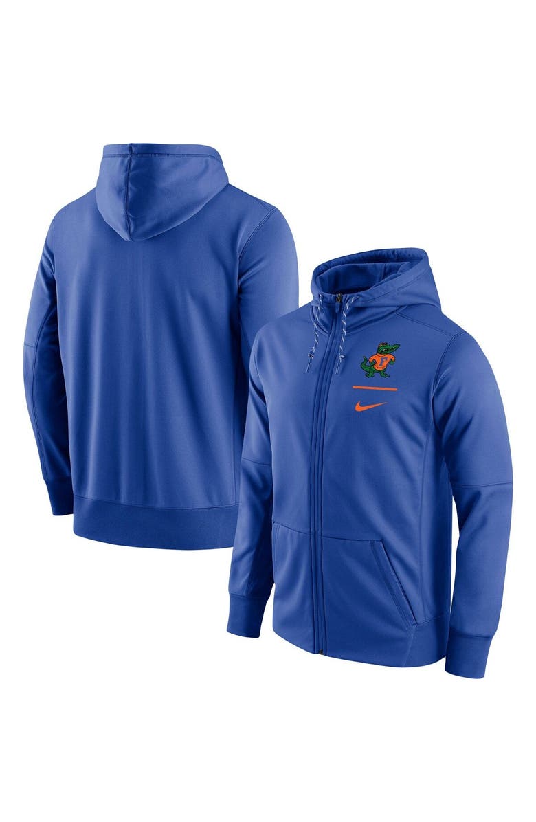 Nike Mens Nike Royal Florida Gators Throwback Alternate Logo Stack Performance Full Zip Hoodie 