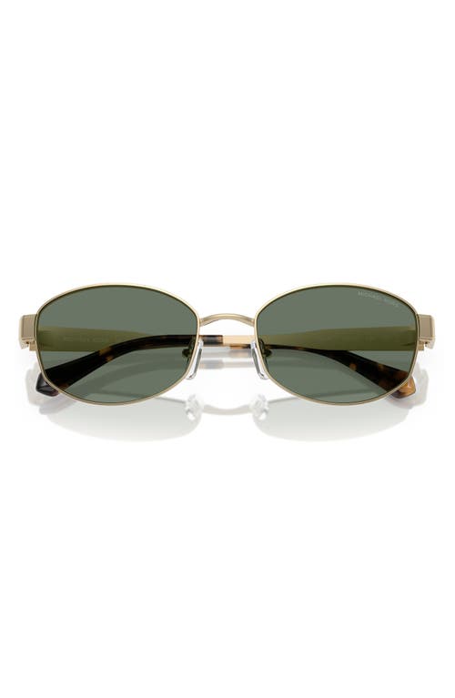 Shop Michael Kors 56mm Oval Sunglasses In Green/gold