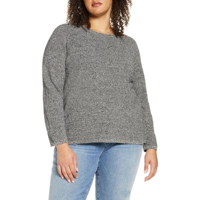 Plus Size Eileen Fisher Silk & Organic Linen Top, Black