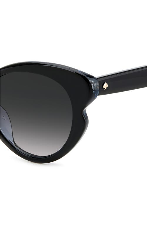 Kate Spade Elina Gradient Acetate Cat-eye Sunglasses In Black/grey Shaded