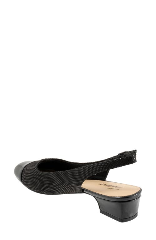 Trotters Dea Woven Slingback Pump In Black Mini Dot