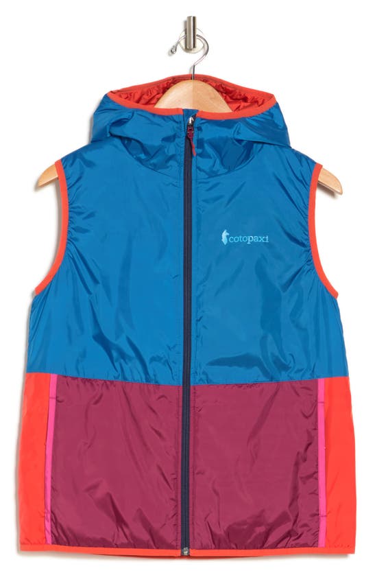 Cotopaxi Teca Calido Reversible Water Repellent Hooded Vest In Blue