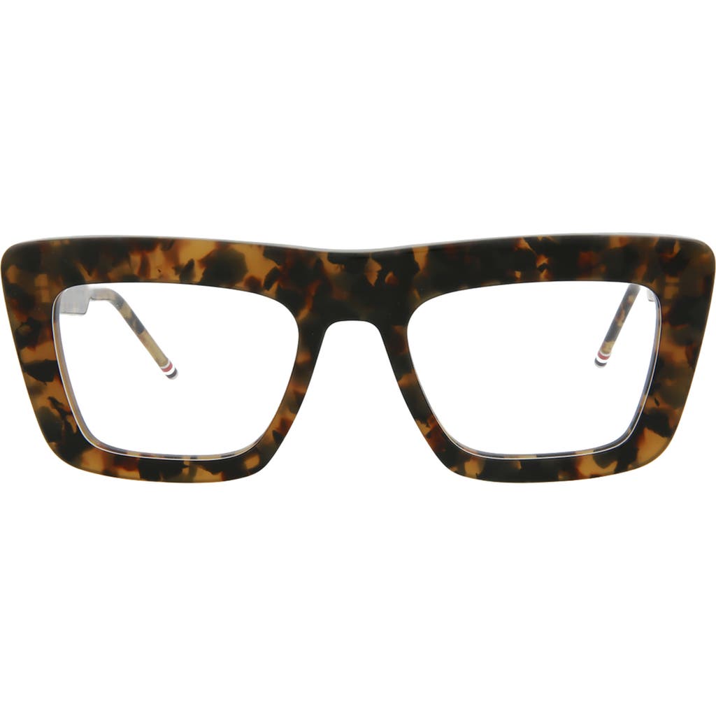 Thom Browne 52mm Square Optical Glasses In Tortoise