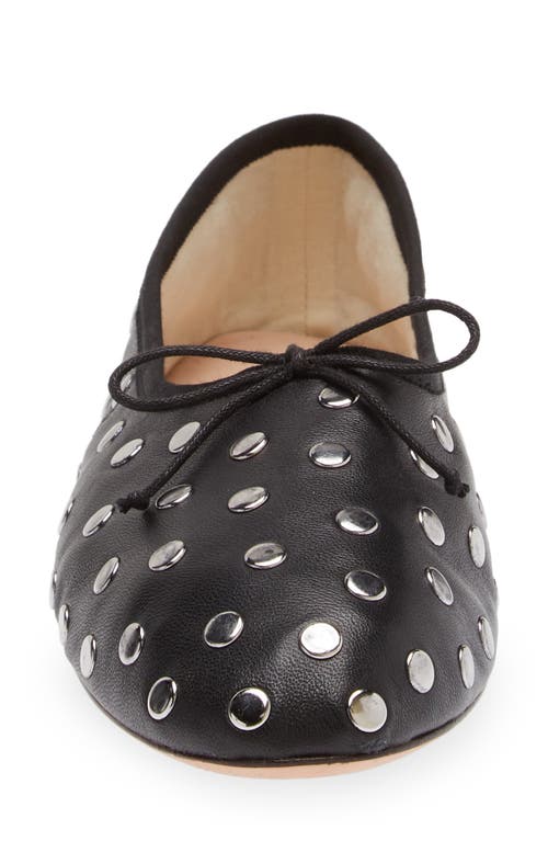 Loeffler Randall Landon Leather Ballet Flats In Black/silver