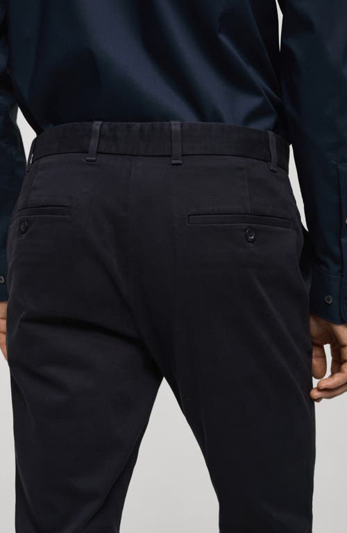 Shop Mango Serge Slim Fit Chino Pants In Dark Navy