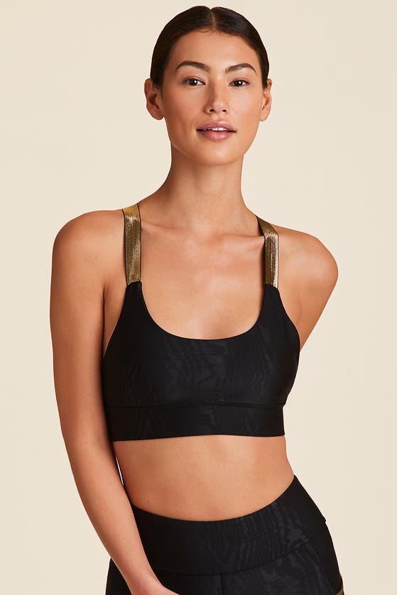 Shop Alala Aphrodite Bra In Black + Gold