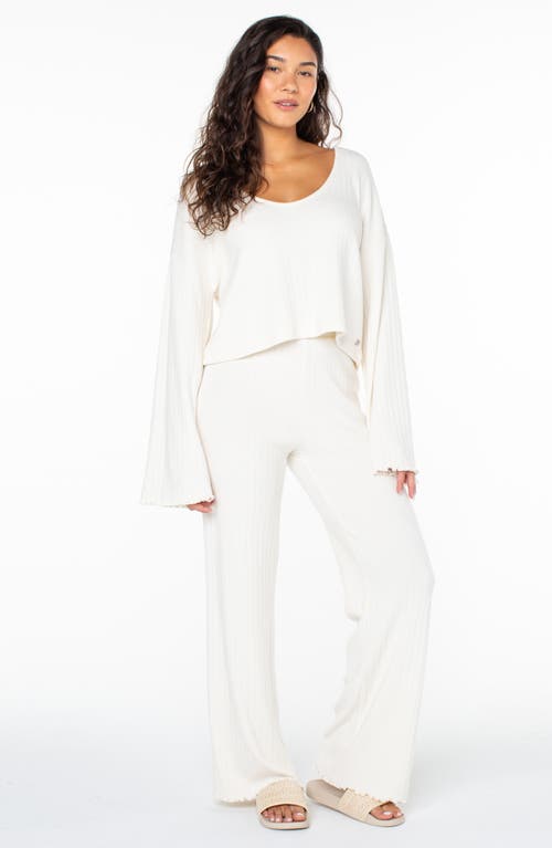 Roxy Cool Serenity Rib Knit Pants In Cloud Dancer