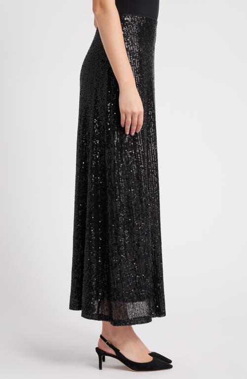 Shop Anne Klein Sequin Maxi Skirt In Anne Black