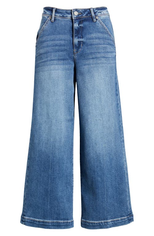 Shop Hidden Jeans Clean High Waist Crop Wide Leg Jeans In Dark Wash