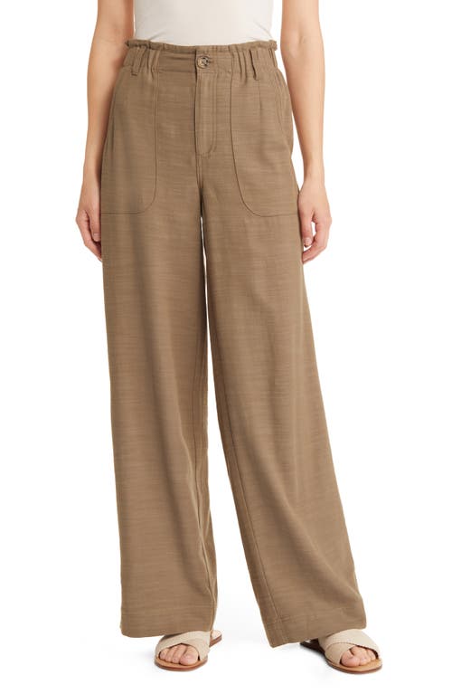 Sky Rise Wide Leg Pants in Olive Drab