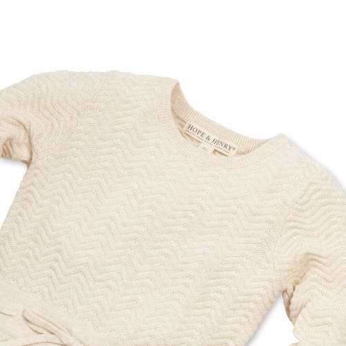 Hope & Henry Baby Girls' Organic Balloon Sleeve Sweater Dress, Infant In Light Oatmeal Heather