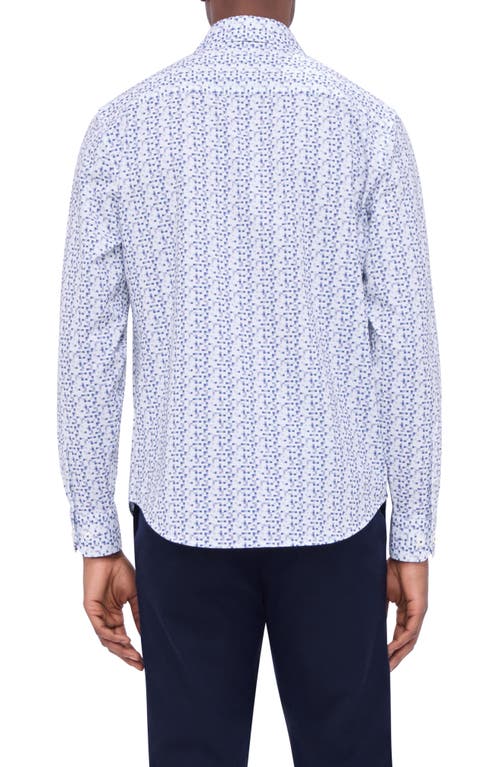 Shop Bugatchi James Ooohcotton® Pixel Check Print Button-up Shirt In White