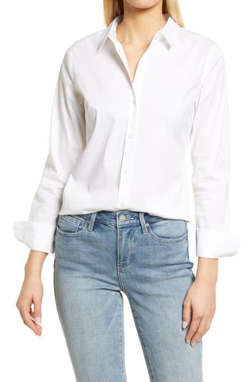 Shop Nordstrom Classic Poplin Shirt In White