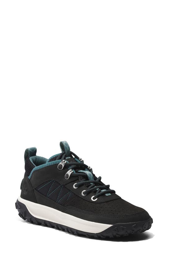 Timberland Women's Greenstride Motion 6 Leather Hiking Boots From Finish Line In Black Nubuck With White
