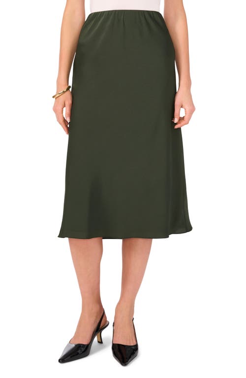 Shop Vince Camuto Satin Bias Cut Skirt In Military Grn