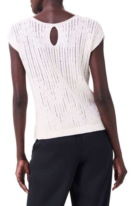 Shop Nic + Zoe Nic+zoe Openwork Sweater Top In Classic Cream