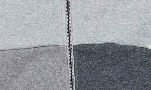 PURPLE BRAND PURPLE BRAND COLORBLOCK DISTRESSED COTTON ZIP-UP HOODIE