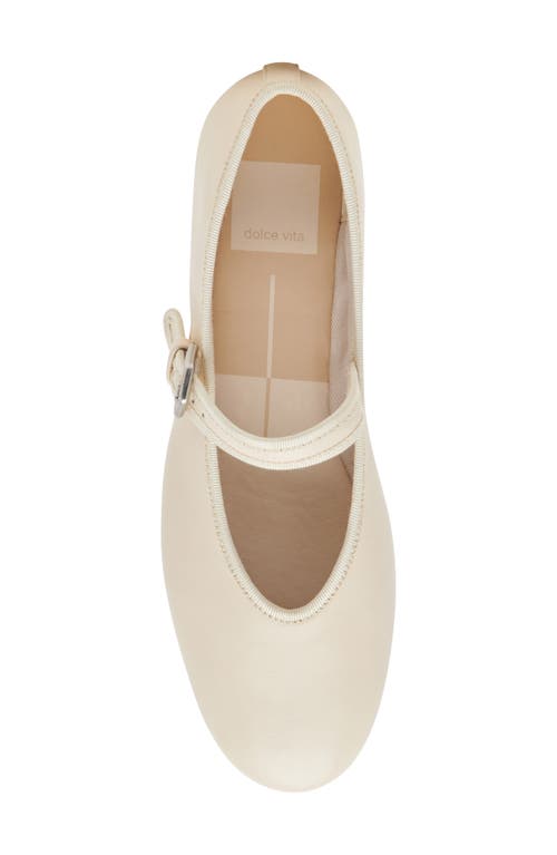 Shop Dolce Vita Roslyn Mary Jane Flat In Creme Leather