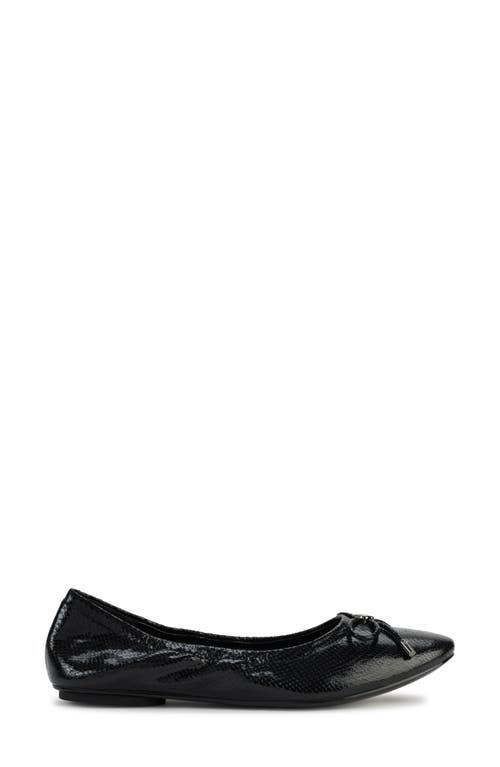 Karl Lagerfeld Paris Velma Snakeskin Embossed Ballet Flat In Black
